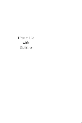 Cover for How to Lie with Statistics